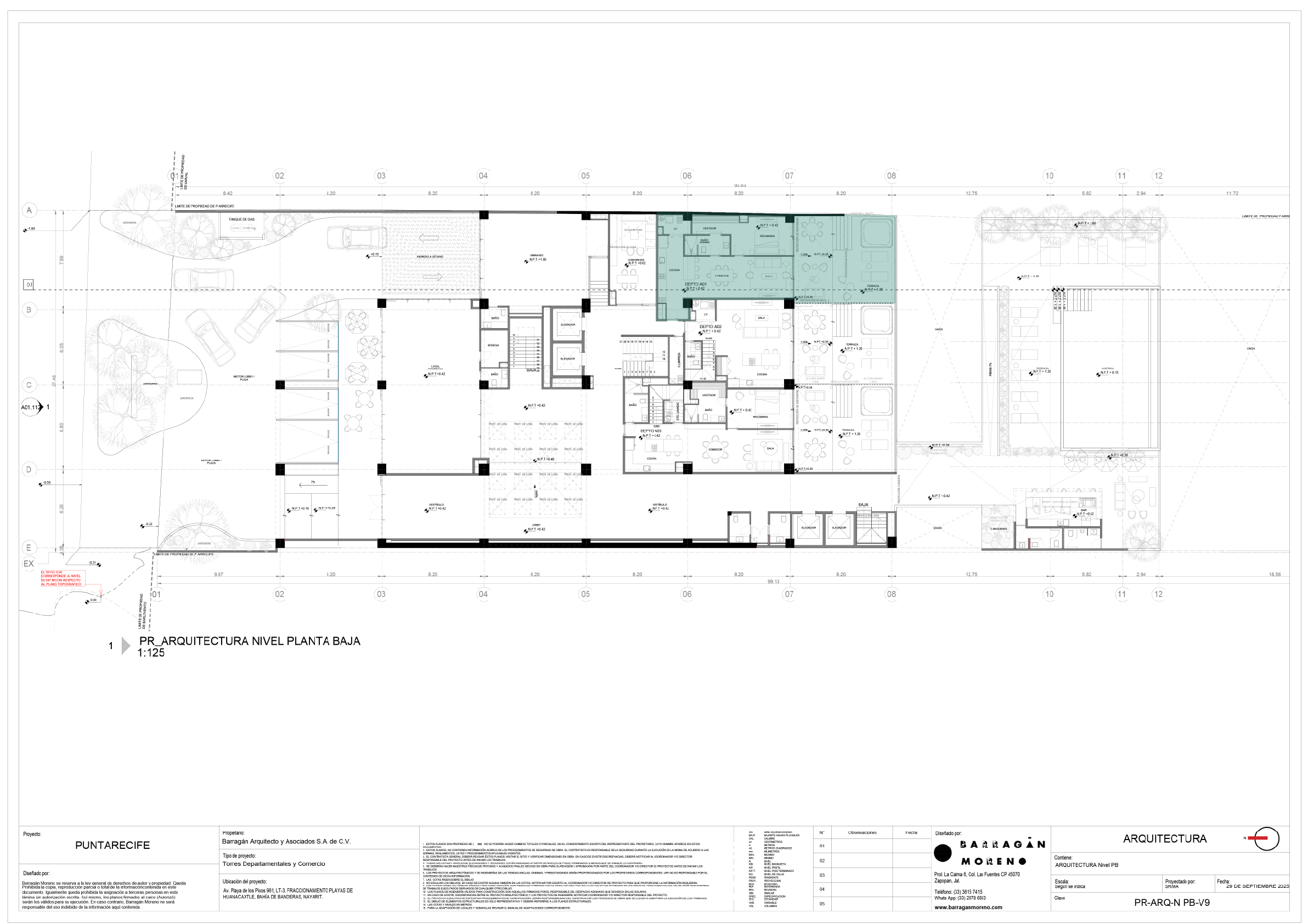 Plano de ubicación del condominio A-01 - Punta Recife