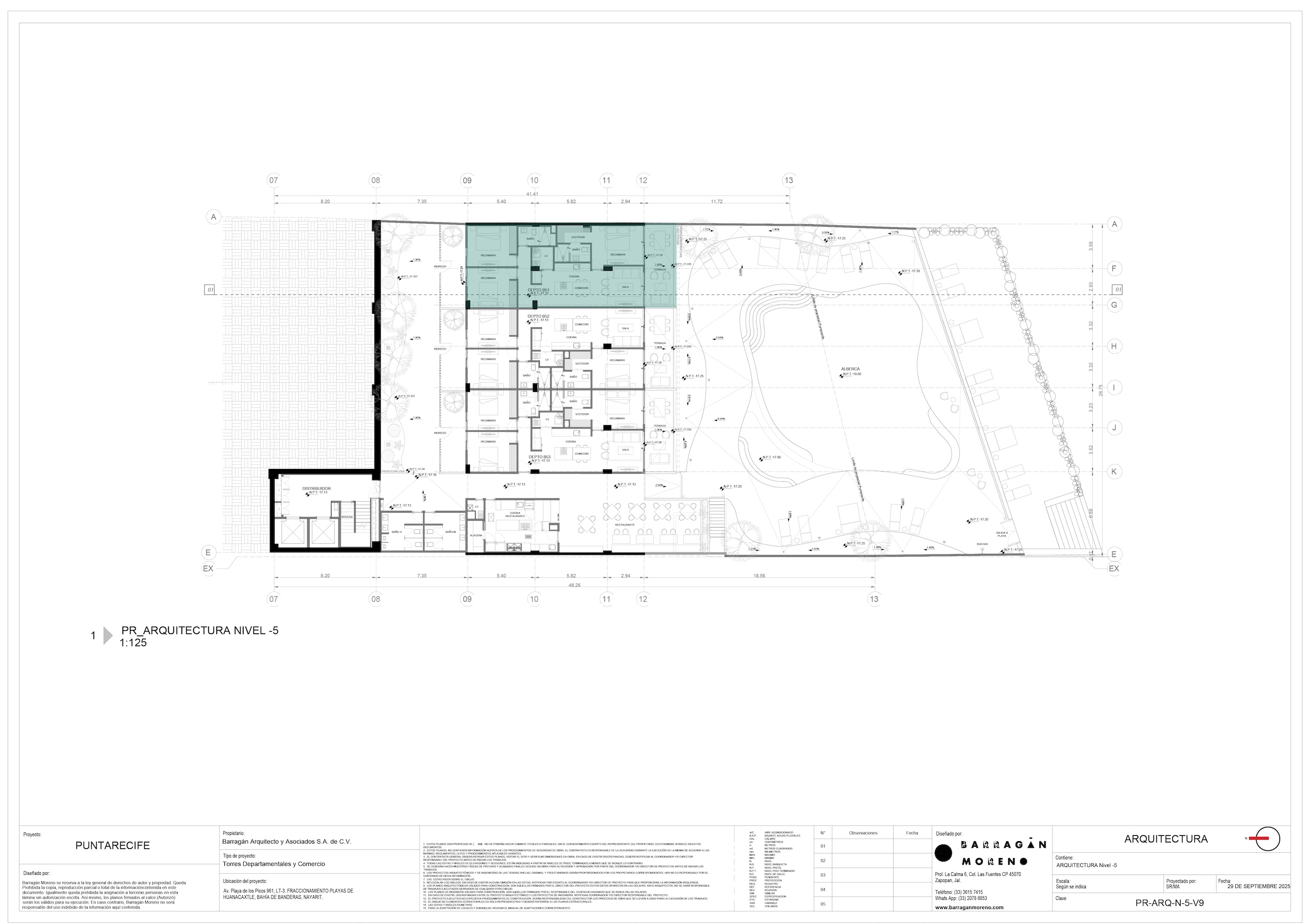 Plano de ubicación del condominio B-51 - Punta Recife
