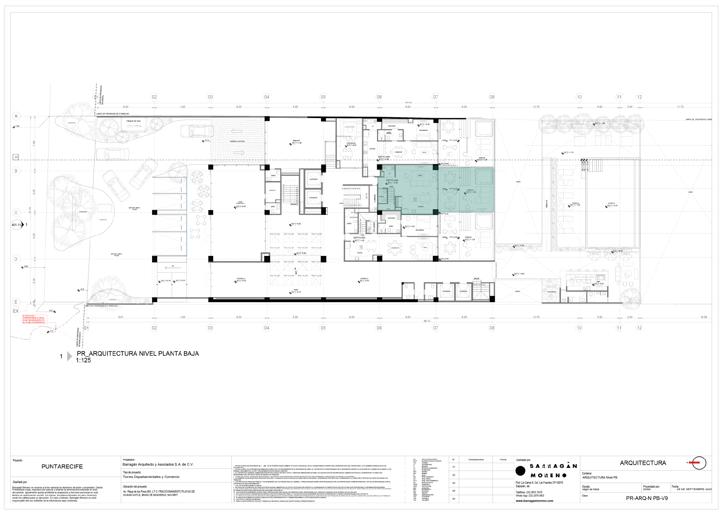 Plano de ubicación del condominio A-02 - Punta Recife
