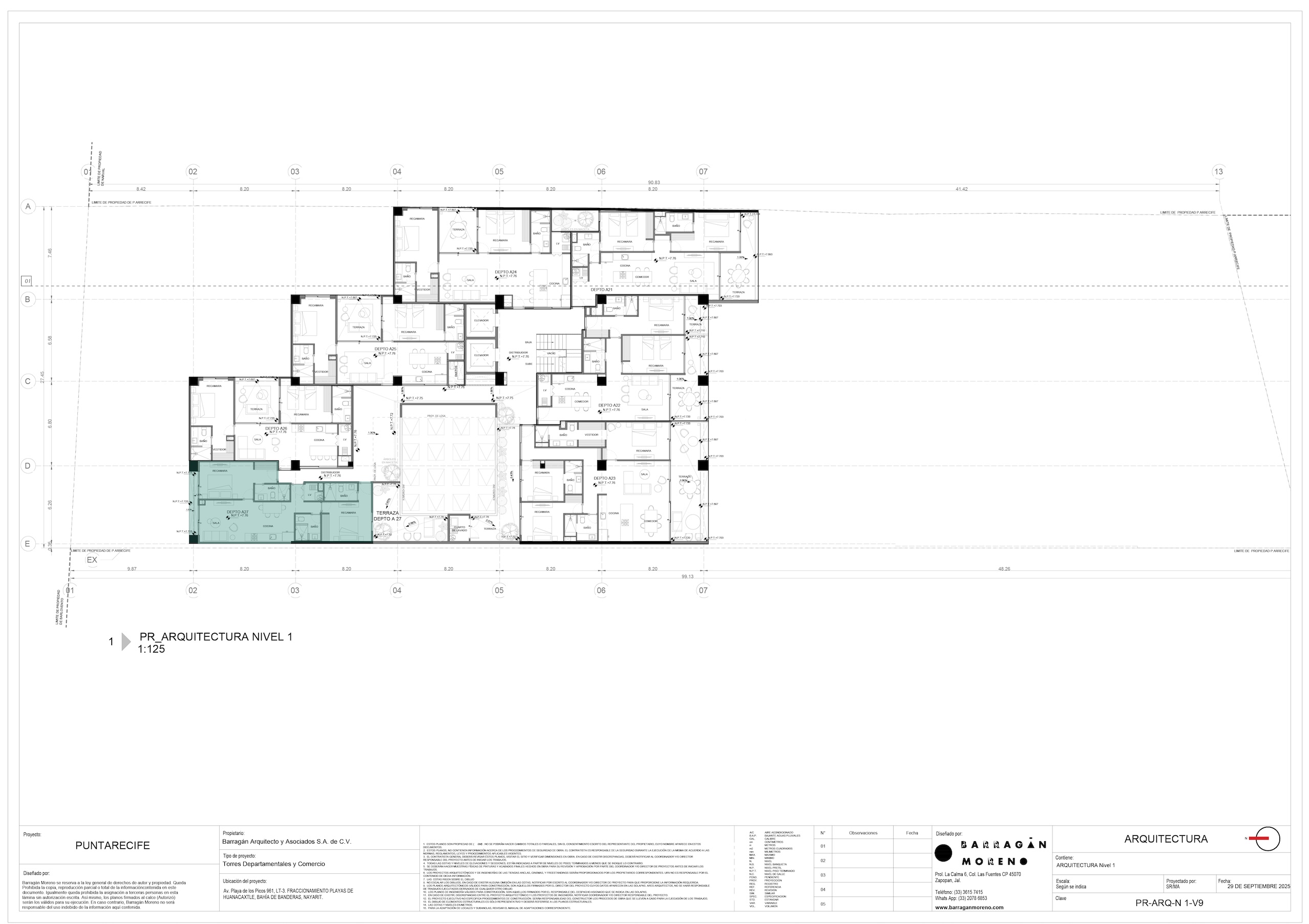 Plano de ubicación del condominio A-27 - Punta Recife