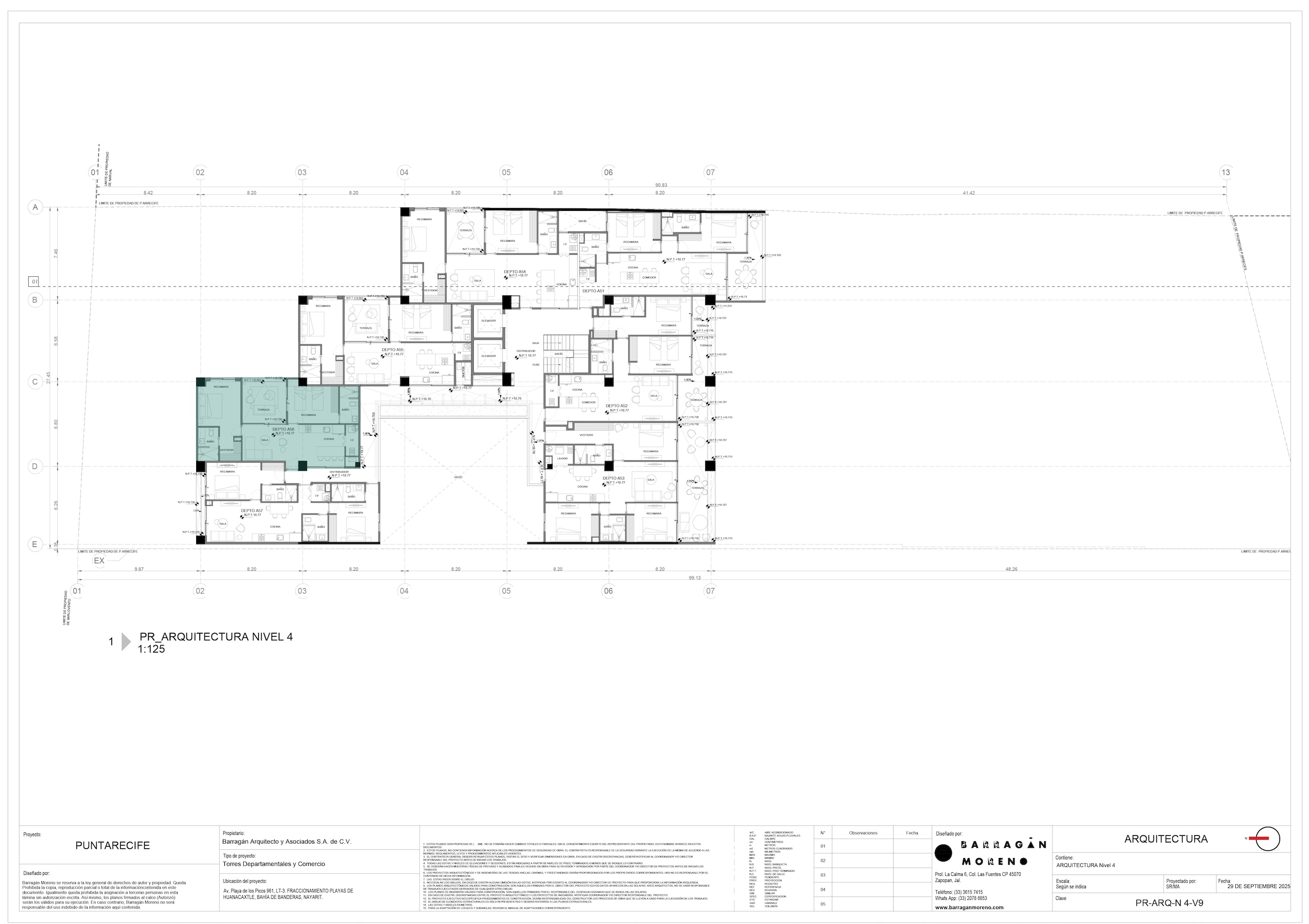 Plano de ubicación del condominio A-56 - Punta Recife