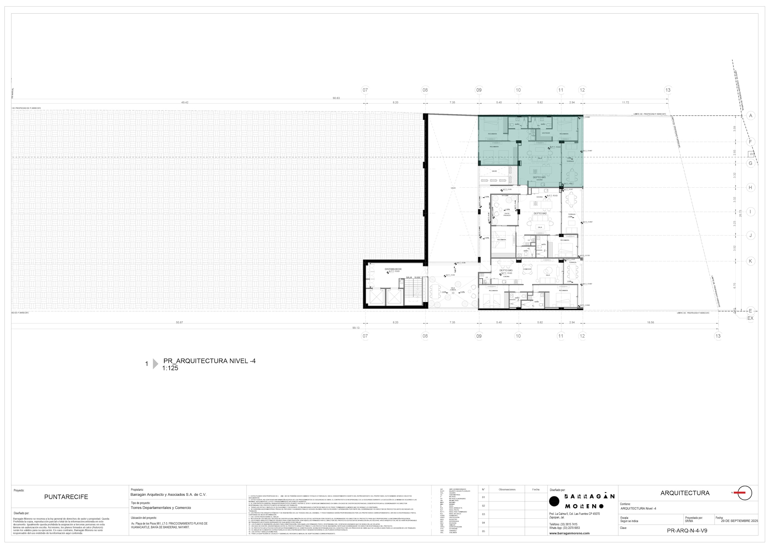 Plano de ubicación del condominio B-41 - Punta Recife