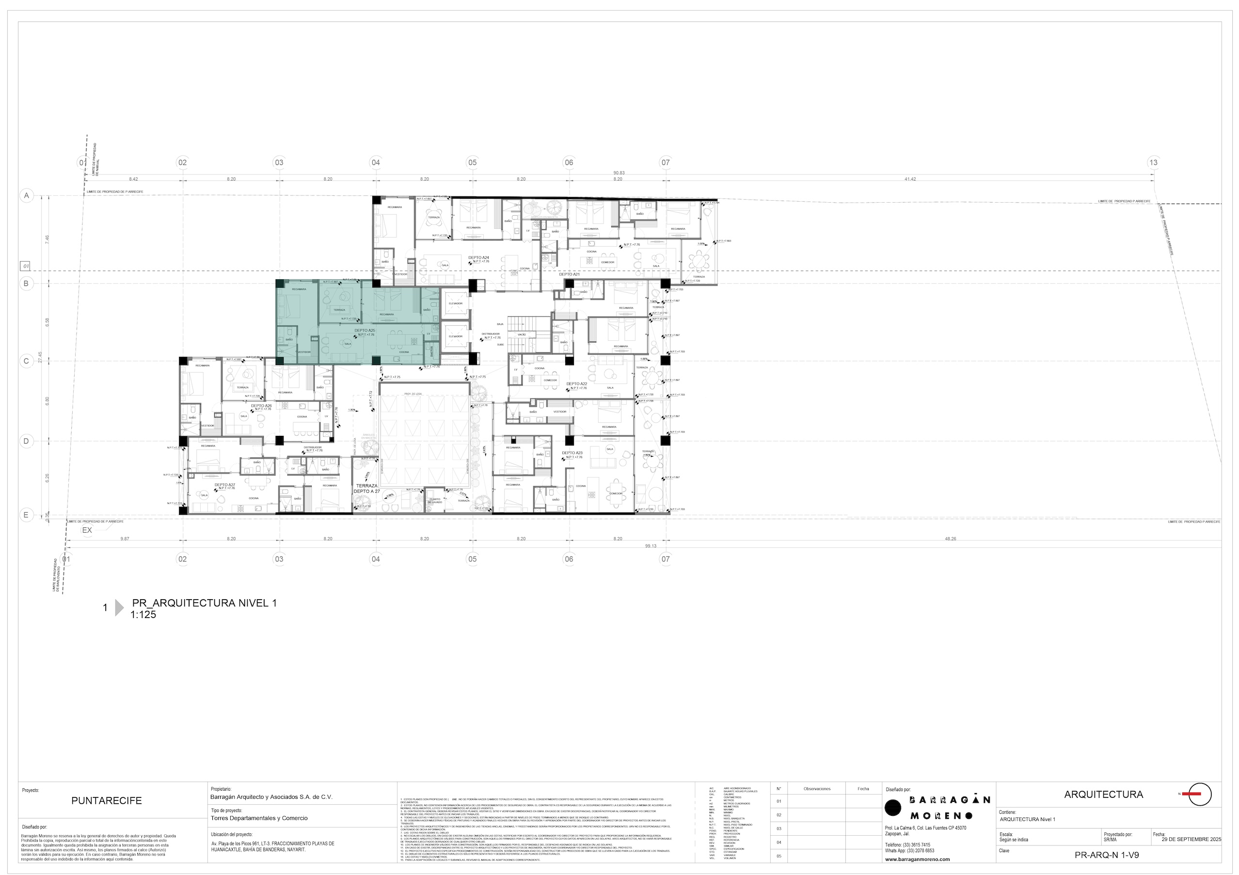 Plano de ubicación del condominio A-25 - Punta Recife
