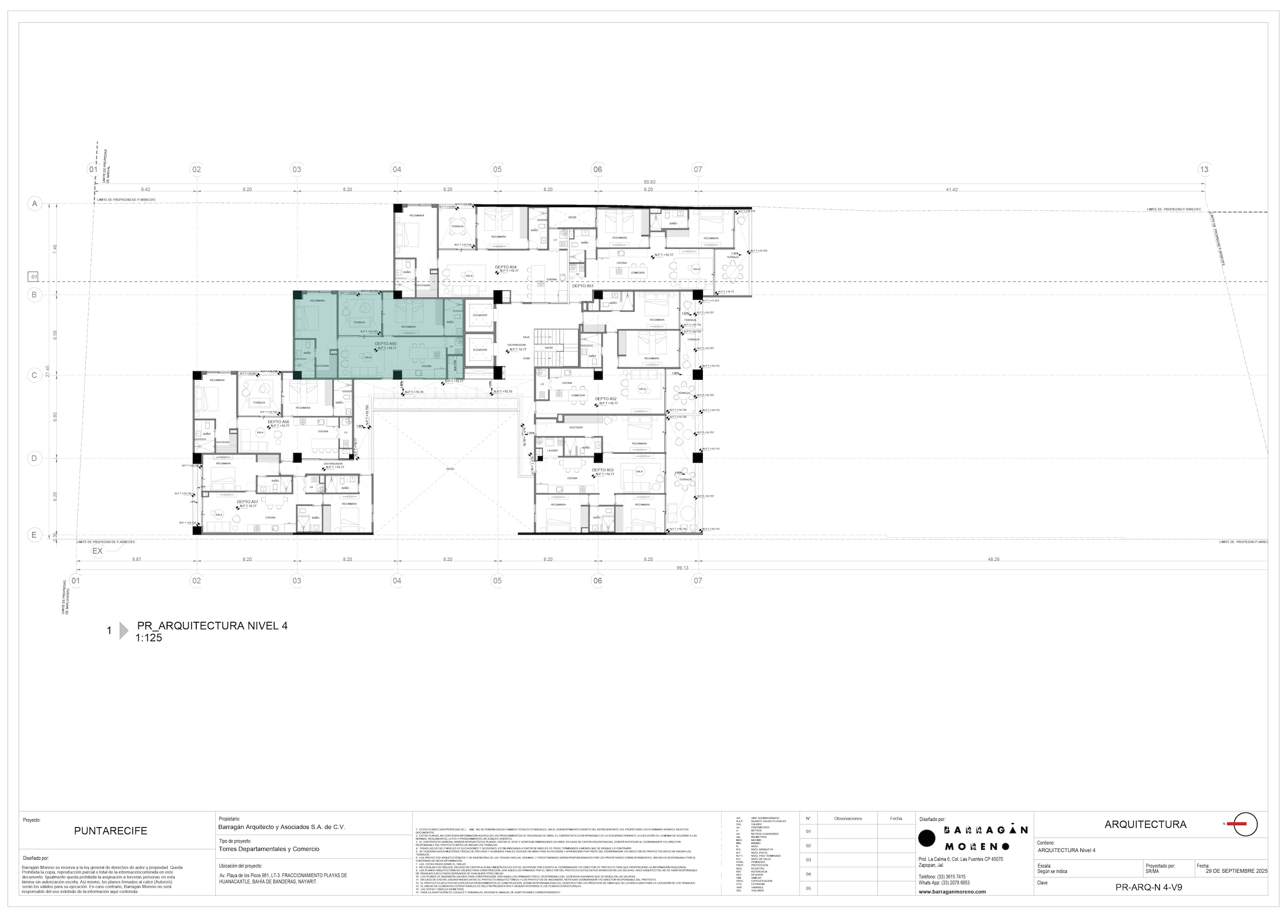 Plano de ubicación del condominio A-55 - Punta Recife