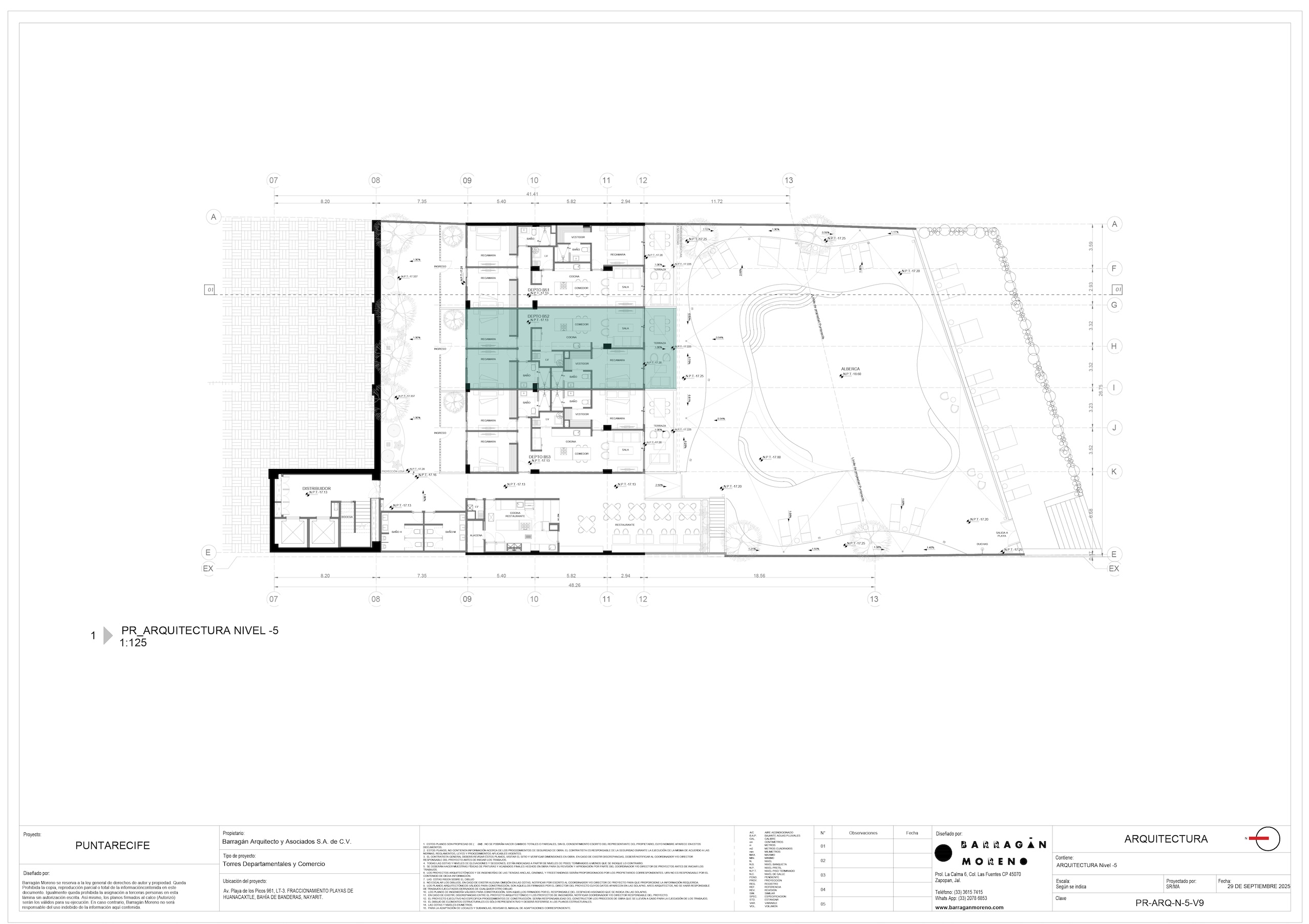 Plano de ubicación del condominio B-52 - Punta Recife