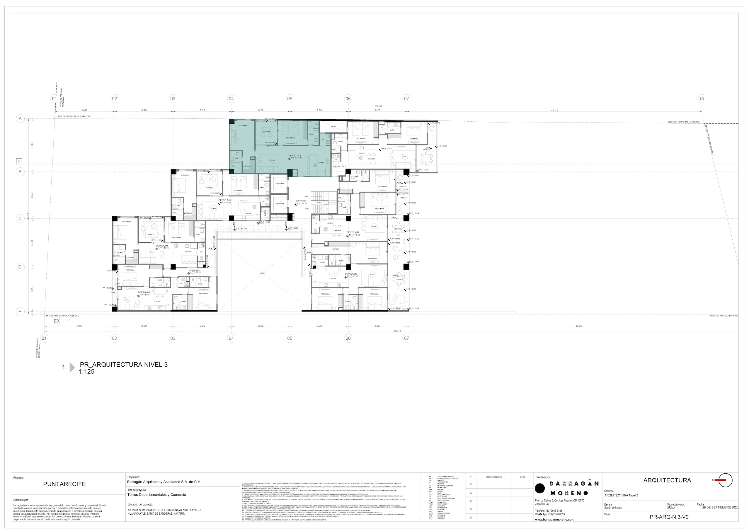 Plano de ubicación del condominio A-44 - Punta Recife